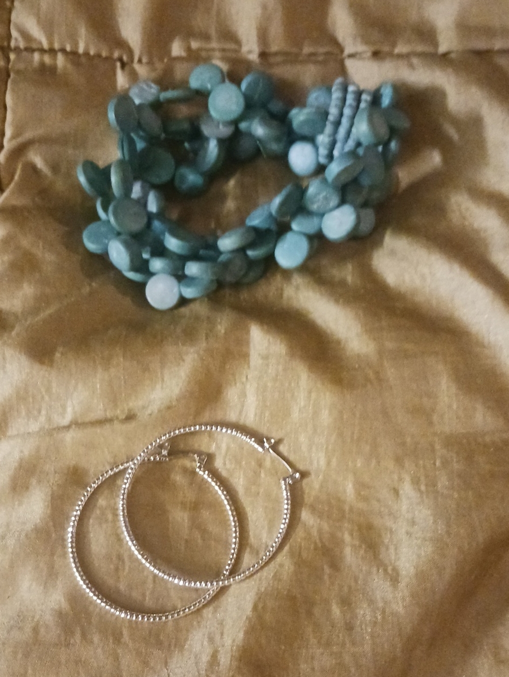 Handmade Teal Bead Multi-Strand Bracelet - Unbranded